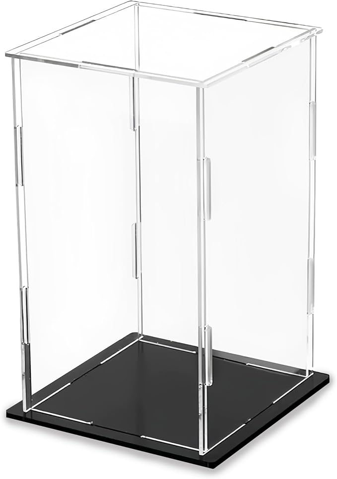 20 x 20 x 30cm Acrylic Clear Display Case Perspex Box Display Cabinets for Collectables, Assemble Countertop Dustproof Protection Showcase for Toys Models Action Figures