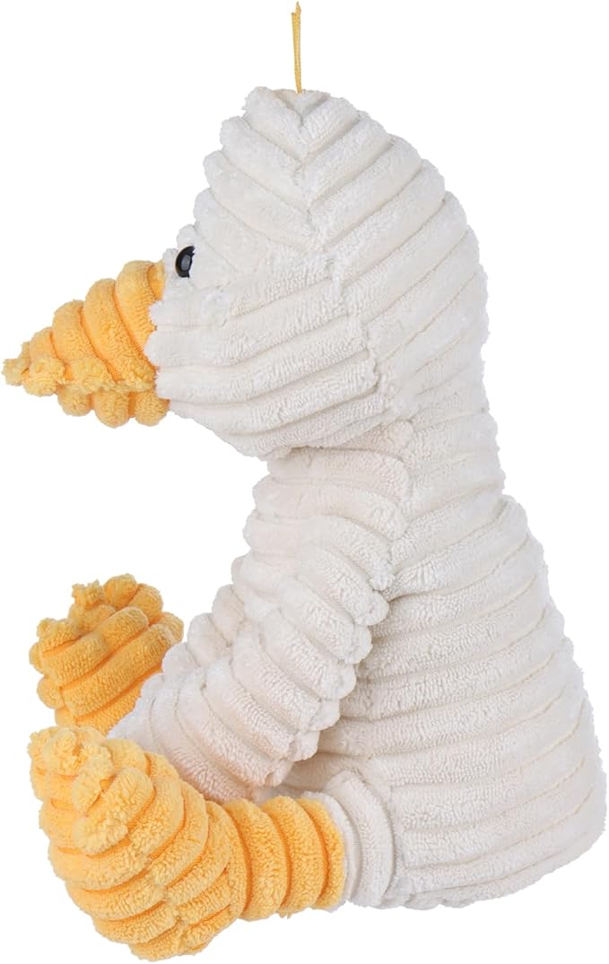 Apricot Lamb Toys Plush White Corduroy Duck with Thin Foot Stuffed Animal Soft Cuddly Perfect for Kids