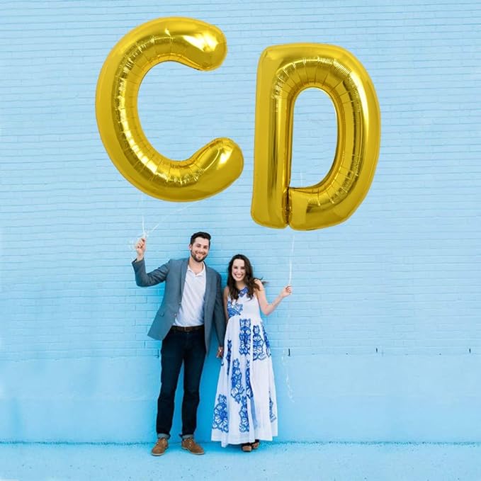 TONIFUL 40 Inch Large Gold Letter C Balloons, Foil Mylar Big Balloons for Birthday Party Anniversary Supplies Decorations