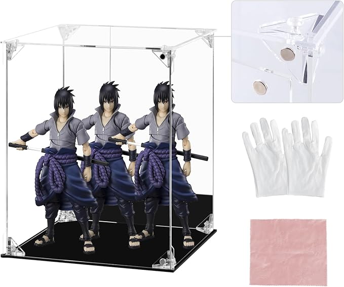 Display Case for Collectibles Assemble Clear Acrylic Box Alternative Glass Case for Display Action Figures Home Storage Organizing Toys (20x20x25cm B)