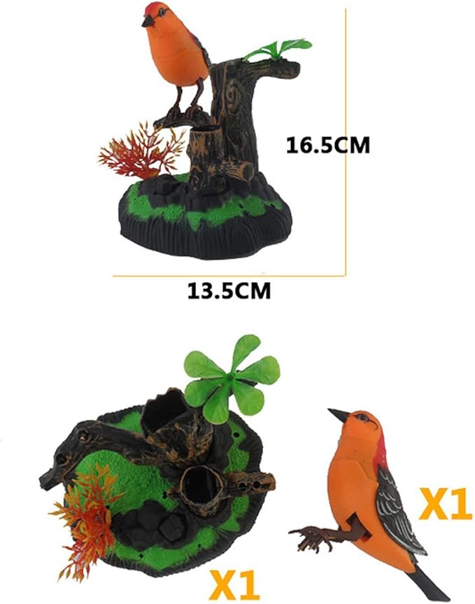 Electronic Bird Toy Realistic Kids Birthday Gifts,Voice Controlled Electric Animal Pets Simulation for Room Office Decoration