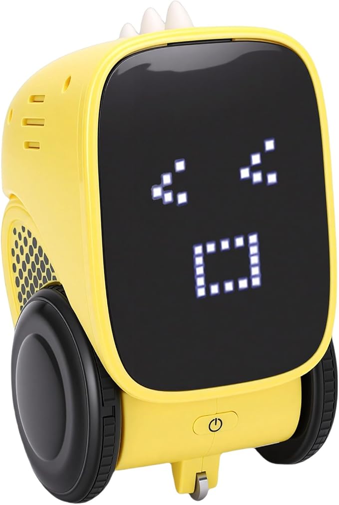 TOPINCN Smart Charging Robots for Kids, Interactive Smart Robotic with Touch Sensor for Boys Girls, Story Machine Remote Control Programming Toy for Early Education Learning (Yellow)