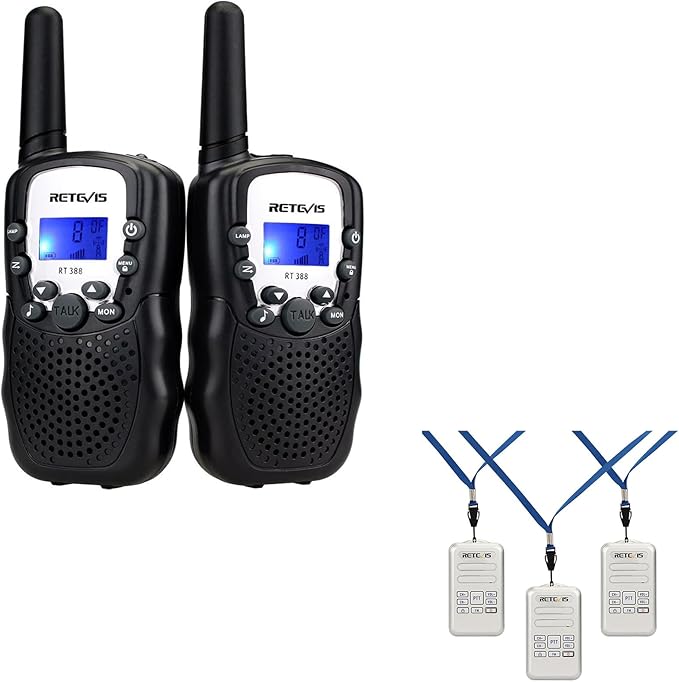 Retevis RT388 Walkie Talkies for Kids Bundle with RT20 Walkie Talkies for Adults, Wearable Small Walkie Talkie for Seniors Elderly