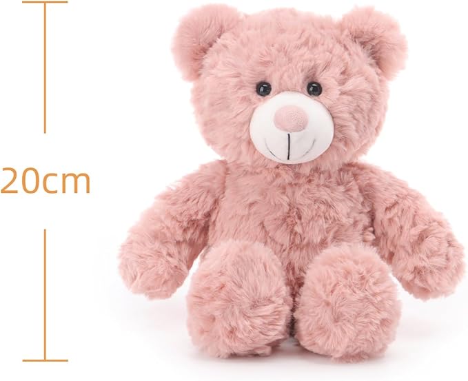Apricot Lamb Misty Pink Flower Bear Stuffed Animals for Kids, Soft Cute Plush Toys for Baby Girl and Boy, 8 Inches