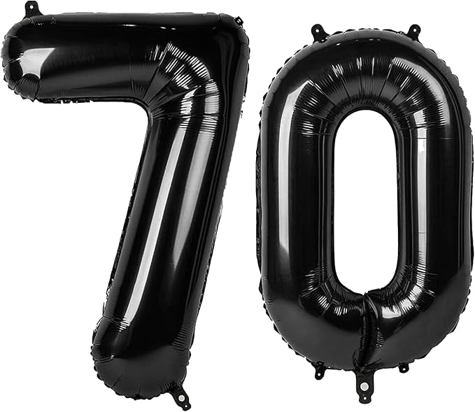 40 Inch Black Number 70 Digital Balloon,Jumbo Mylar Foil Helium Balloon for 70 Balloons for Birthday Party,Wedding Anniversary Party Decorations