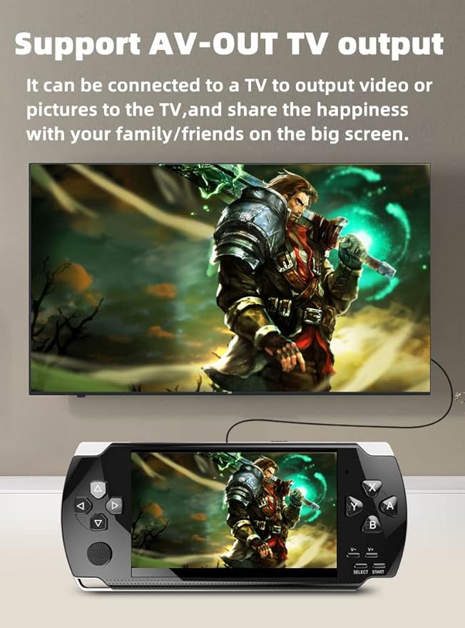 Retro Video Game Console Screen Built-in 2000 Games Handheld Game Console Multiple Emulators Mini Portable Game Device MP3 MP4 Music TV Output E-Bbook Children/Men/Festivals