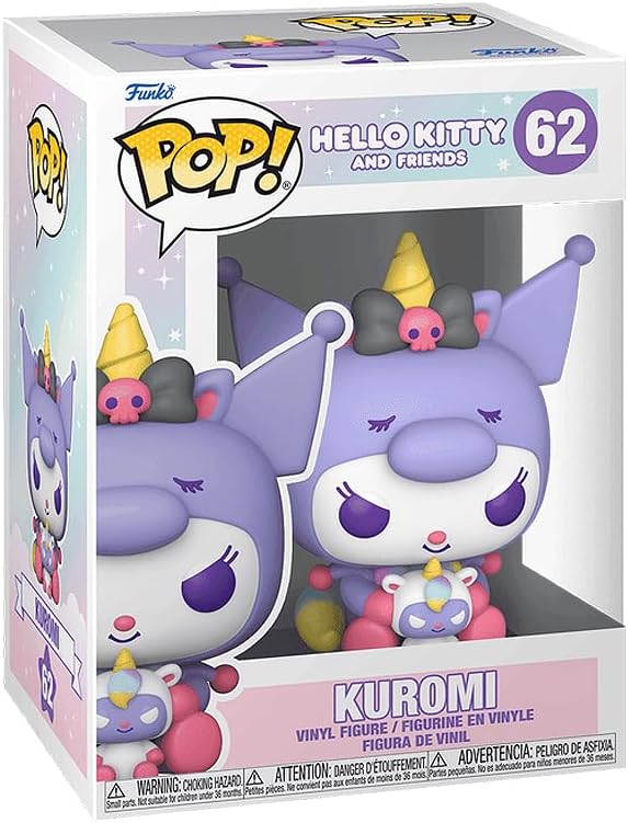 Hello Kitty and Friends - Kuromi Unicorn Party Vinyl Figure Collectibles Bundle with Compatible Funko Pop Box Protector