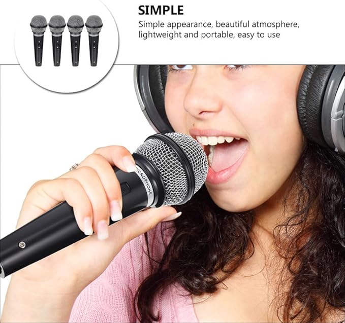 NUOBESTY Fake Microphone for Kids Handheld Microphone Prop Plastic Mics Pretend Toys for Karaoke Costume Prop Halloween Party Favors 16Pcs