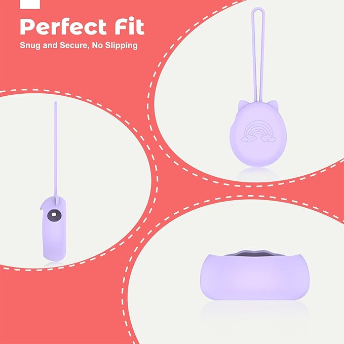 for Tamagotchi Paradise Silicone Case–Soft Protective Cover with Lanyard,Shockproof Dustproof Shell for Tamagotchi Electronic Pet Toy[Purple]