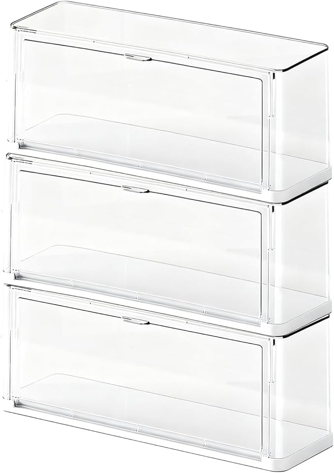 Clear Display Case for Figures, Acrylic Storage Organizers Box with Magnetic Door, Dustproof Showcase for Collectibles Action Figure(1Pack, Medium)