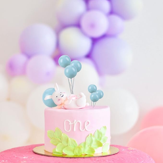 Gyufise 30Pcs Balls Cake Topper DIY Cake Insert Toppers Ball Cake Picks Cupcake Topper for Birthday Party Baby Shower Wedding Cake Decoration Blue