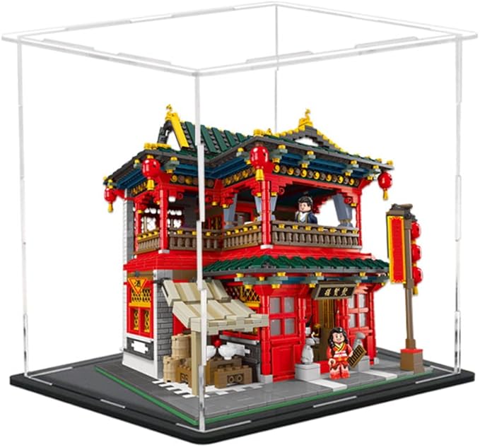 Self-Assembly Acrylic Display Case,Deluxe Dustproof Showcase,Cube Countertop Box for Pop Figures Collectibles Toys,Need Remove The Protective Film (6x6x6 inch; 15x15x15cm)