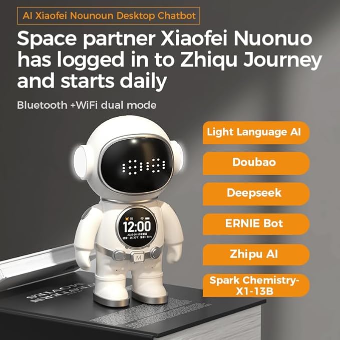 AI Smart Talking Robot, Interactive Educational Companion with Voice Conversation, Storytelling, Music Player & WiFi Bluetooth, Desktop Learning Robot Toy for Family Use