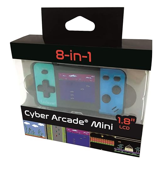 LEXiBOOK Portable Handheld Game Console Cyber Arcade Mini 8 Games, 1.8" (4.5cm) Color LCD Screen, Gaming Toy for Kids Teenagers, Blue / Black, JL1890
