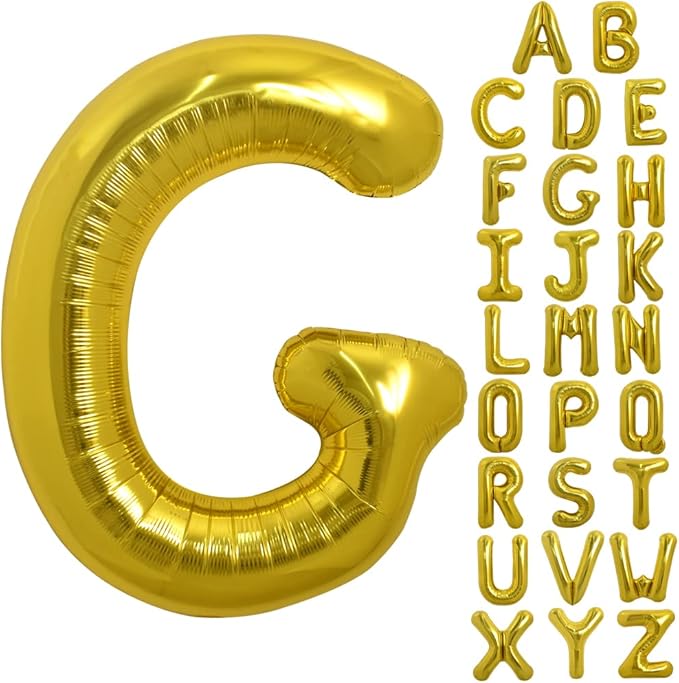 TONIFUL 40 Inch Large Gold Letter G Balloons, Foil Mylar Big Balloons for Birthday Party Anniversary Supplies Decorations