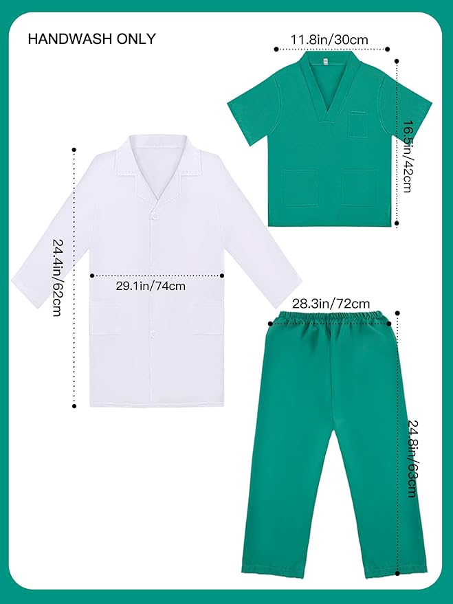 Liberry Doctor Costume for Kids 3 4 5 6 Years Old, Toddler Dress Up Clothes with Nurse Scrubs and Real Stethoscope, Pretend Play Doctor Kit for Boys Girls Gift