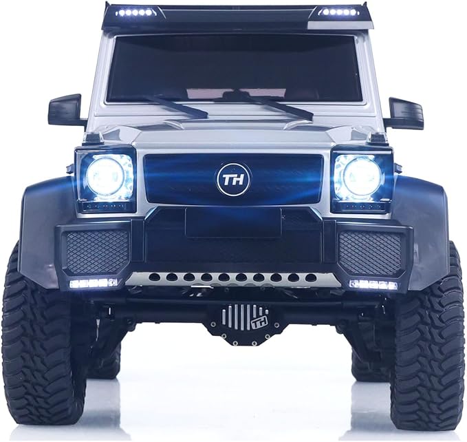 1/8 Remote Control Off Road Vehicle Portal Axle Differential Lock AWD 2Speed Gearbox 775 Brushed Motor PNP Model Crawler Car(Silver)