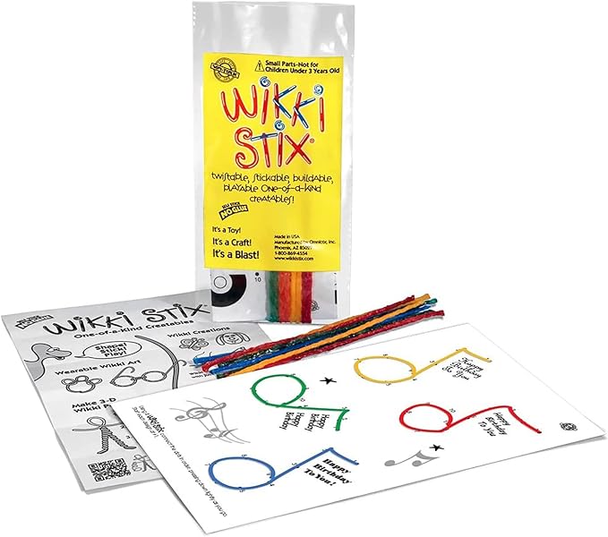 Wikki Stix Birthday Fun Favors – Made in USA | Creative Arts & Crafts for Kids | Party Favors, Goodie Bag Stuffers, Pinata Fillers, Birthday Games | Mess-Free, Non-Candy Alternative
