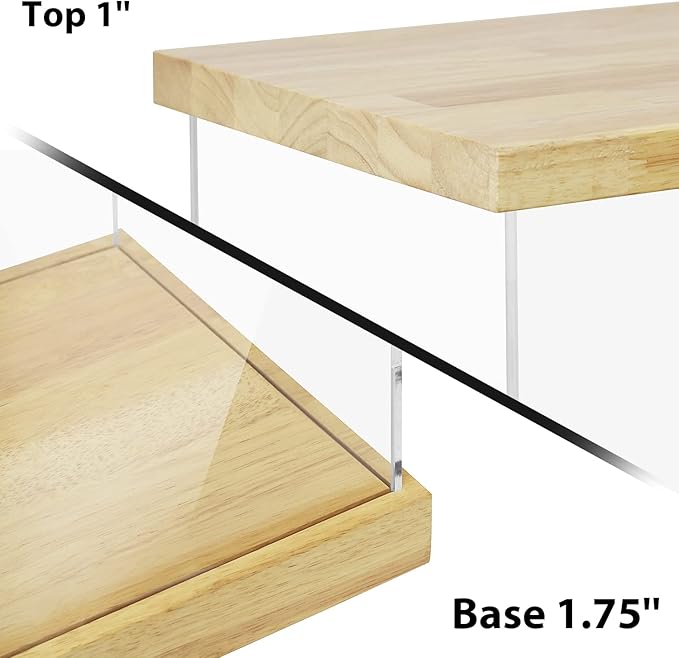BenchPro Clear Acrylic Display Case for Trophy, Collectibles, Assemble Cube Display Box Stand Dust Proof Protection Showcase for Action Figures Toys. (1.75" & 1" Thick Wood, 16" H x 24" L x 12" D)