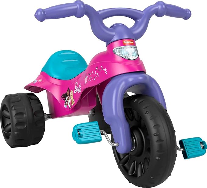 Fisher-Price Barbie Tricycle with Handlebar Grips and Storage Area, Multi-Terrain Tires, Tough Trike (Amazon Exclusive)