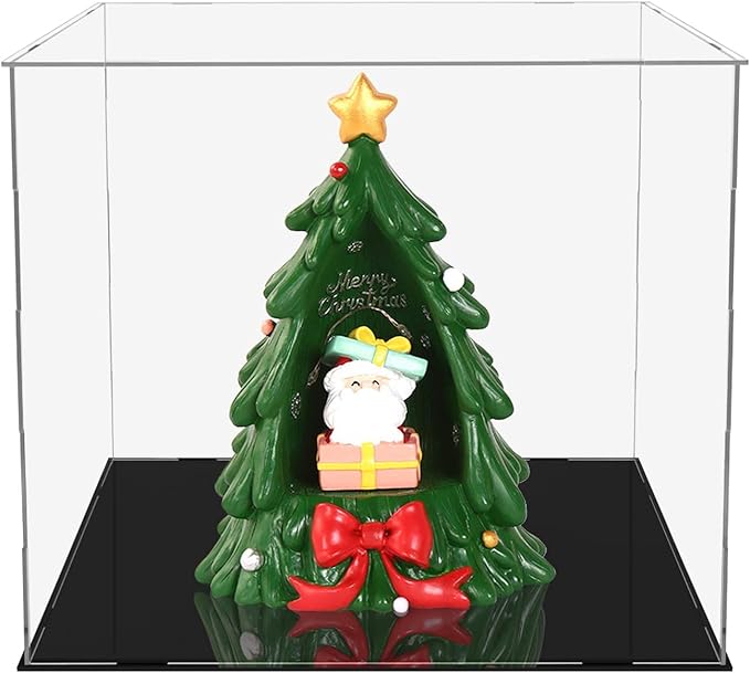 Self-Assembly Acrylic Display Case,display cases for collectibles,Deluxe Dustproof Showcase,Cube Countertop Box for Pop Figures Collectibles Toys,Need Remove Protective Film (9.5x8x8 inch; 24x20x20cm)