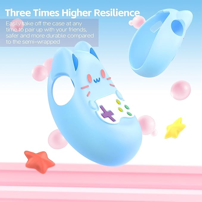 Silicone Cover for Tamagotchi Paradise,Silicone Cover Case for Tamagotchi Paradise Interactive Virtual Pet with Lanyard for Girl boy- Soft, Cute, Waterproof, Anti-Scratch, Shockproof (Blue)