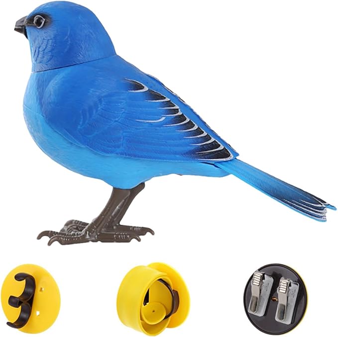 Electric Singing and Chirping Bird Toy, Simulation Interactive Bird Toy for Kids, Cute Realistic Chirping and Moving Artificial Sparrow, Battery Operated, Garden Home Ornament Decoration
