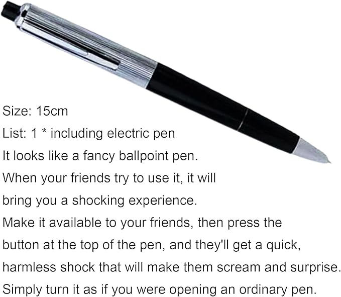 Silver Shock Pen, Interesting Surprising Prank Items, Lightweight Shocking Practical Joke Toys for Outdoor Novelty and Gag Games, Decorations