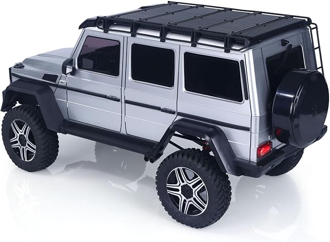 1/8 Remote Control Off Road Vehicle Portal Axle Differential Lock AWD 2Speed Gearbox 775 Brushed Motor PNP Model Crawler Car(Silver)