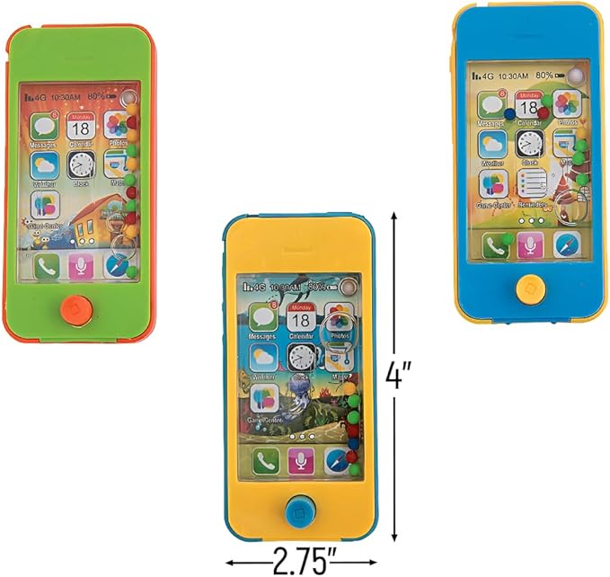 Fun Express Handheld Water Phone Game Party Favor Toys - Assorted (Set of 12)