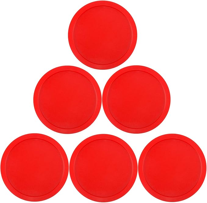 ONE250 3 1/4 inch Air Hockey Pucks, Full Size Goal Packs Replacement Accessories for Game Tables (6 Pcs)
