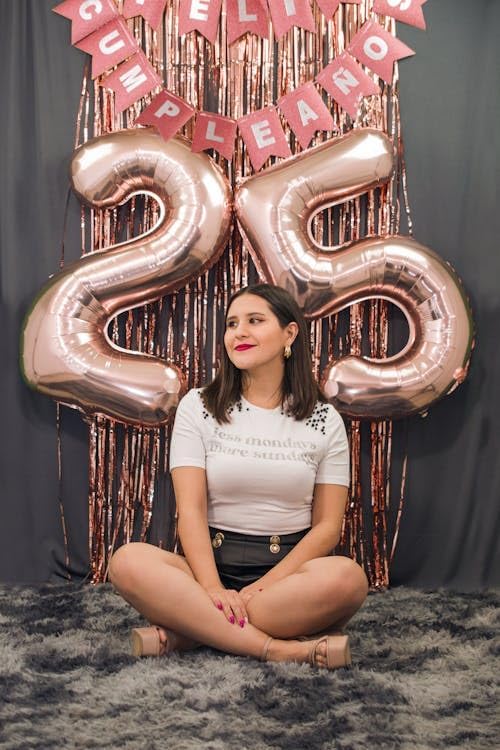 Rose Gold Number 25 Balloon 40 inch, 25 Number Balloons, 25th Birthday Decorations, 25 Year Old Women Men Rose Gold Party Supplies