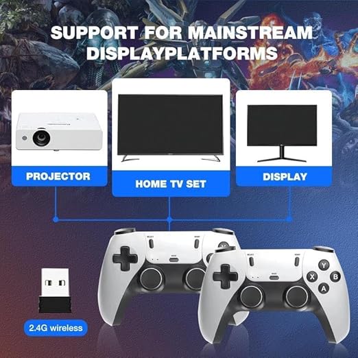 Upgrade M15 Retro Game Stick Pro, 64GB/128GB Storage, Retro Gaming Console with Wireless Controller, Plug & Play for TV PC, Supports Multiple-Open-source Emulator Platform (64, GB)