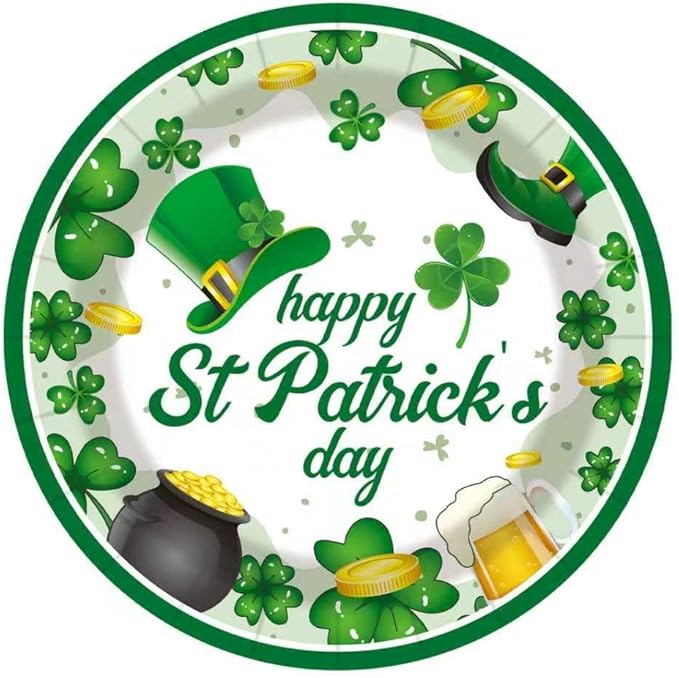 41pcs St Patricks Party Tableware, St. Patricks Day Party Supplies Set Including St Patricks Party 20pcsPlates Tablecloth 20pcsNapkins St. Patrick's Party Decorations