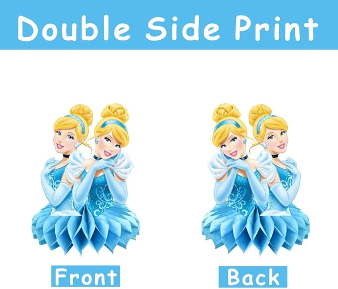 8Pcs Princess Table Centerpieces Birthday Party Supplies Double Side Table Decorations for Princess Themed Party Decorations