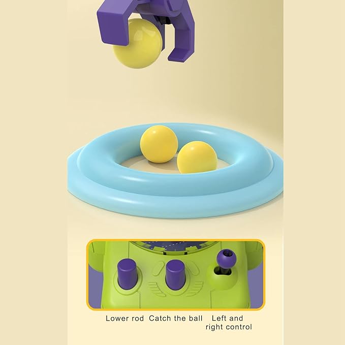 Portable Mini Space Rocket Claw Machine for Children, Colorful Tabletop Game Machine for Kids Interactive Play