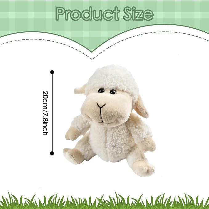 Tiny Heart Sheep Stuffed Animal, Sheep Plush Toy, 7.87inch Lamb Stuffed Animal Cute Soft Stuffed Lamb Kids Boys and Girls Birthday Baby Home Decor Cuddly White Lamb Toys (Sitting Position)