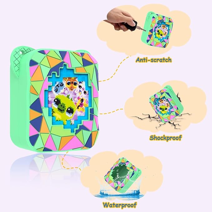 Silicone Case for Bitzee Magicals Digital Pet, Skin Sleeve for Bitzee Magicals Interactive Digital Pet Protective for Girls & Boys with Lanyard (Mint Green)