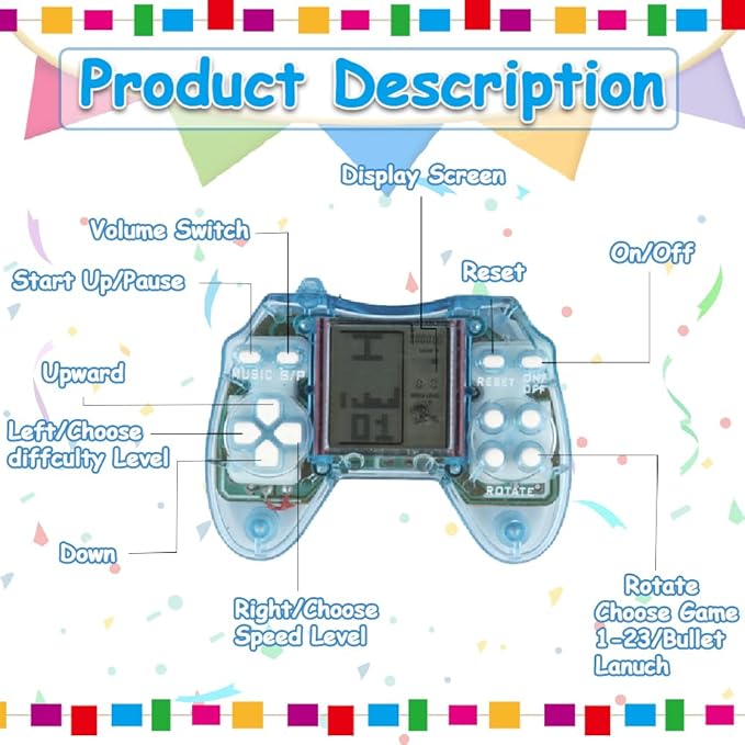 12Pcs Video Game Party Favors for Kids,Mini Game Console Keychain for Kids Boys Birthday Supplies Gaming Party Favors Classroom Prizes