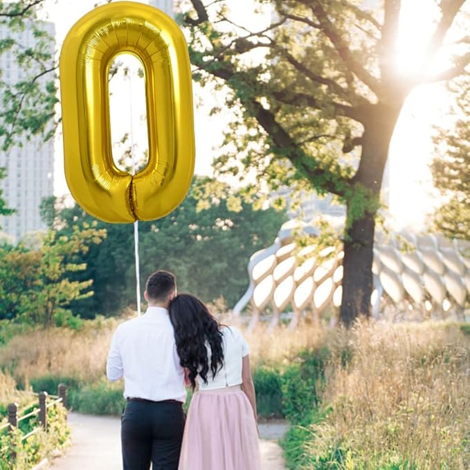 TONIFUL 40 Inch Large Gold Letter O Balloons, Foil Mylar Big Balloons for Birthday Party Anniversary Supplies Decorations