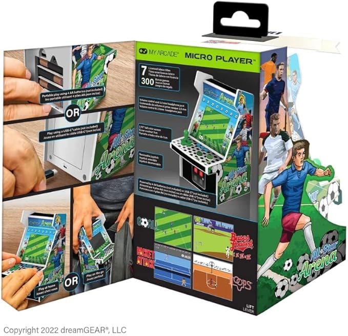 My Arcade All Star Arena Micro Player- Fully Portable Mini Arcade Machine with 307 Retro Games, 2.75" Screen