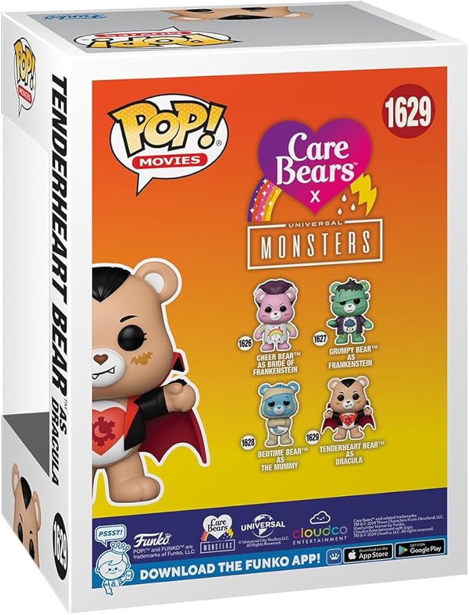 Funko POP Movies: Universal Monsters x Care Bears - Tender Heart Bear As Dracula - Collectable Vinyl Figure - Gift Idea - Official Merchandise - for Kids & Adults - Horror Fans