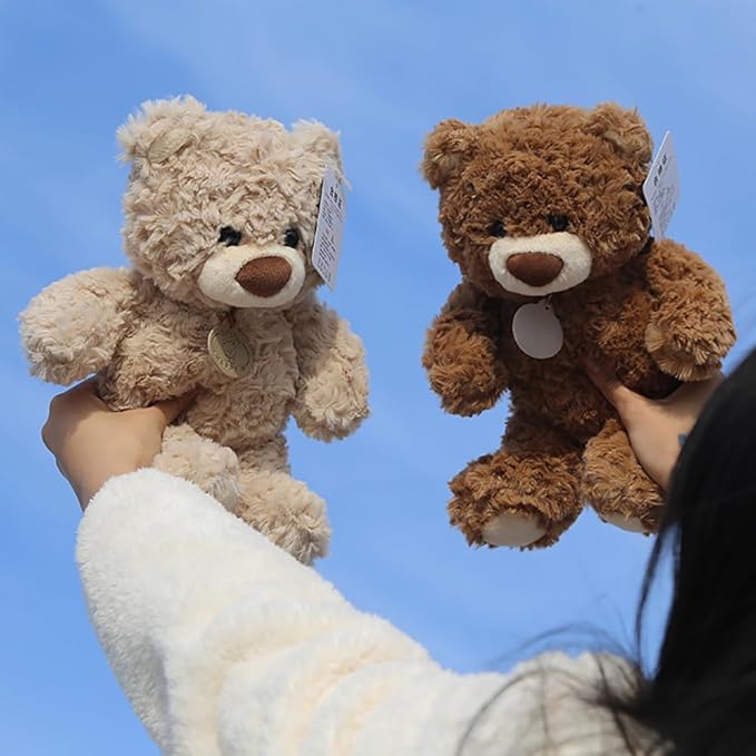 10Inch Teddy Bear Stuffed Animal, Soft Stuffed Teddy Bear Plush Toy, Birthday Xmas Gifts for Kids Baby (Light Brown)