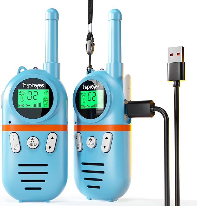 Walkie Talkies for Kids Rechargeable,Toys for Boys and Girls Ages 3-12, 2 Pack Long Range 2-Way Radios, Birthday Gifts,Christmas Stockings, Outdoor Play, Family Games, Hiking Camping Gear
