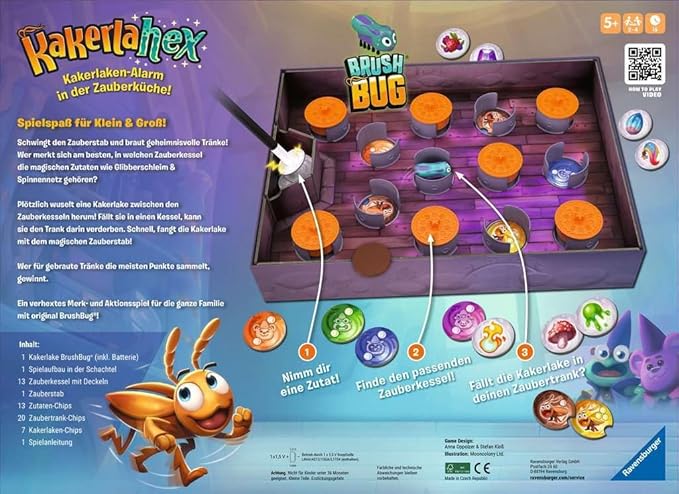 Ravensburger 24832 Cockerlahex Memorial and Action Game with Electronic Cockroach for Young and Old, for 2-4 People, Suitable from 5 Years