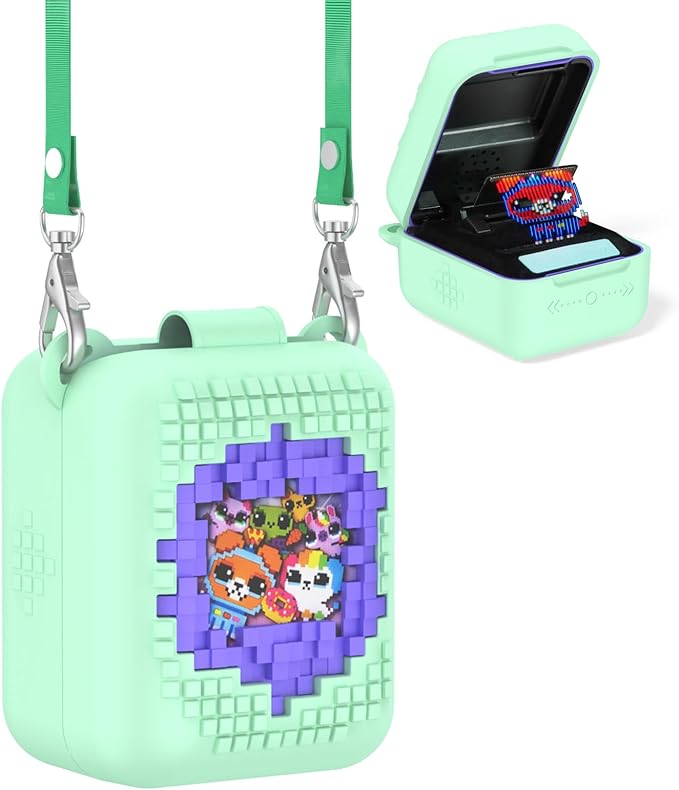 Soft Silicone Case for Bitzee Interactive Toy Digital Pet, Shockproof and Protective Carrying Case for Bitzee Interactive Electronic Pets with Lanyard (Mint Green)