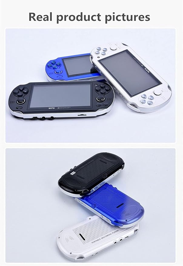 CZT Handheld Game Console - 4.3 inch Double Joystick, 8GB, 2200 Retro Games, Arcade, Multiple Emulator, Mini Portable Game Player, MP3/4, TV Out - Gifts for Children/Men (White)
