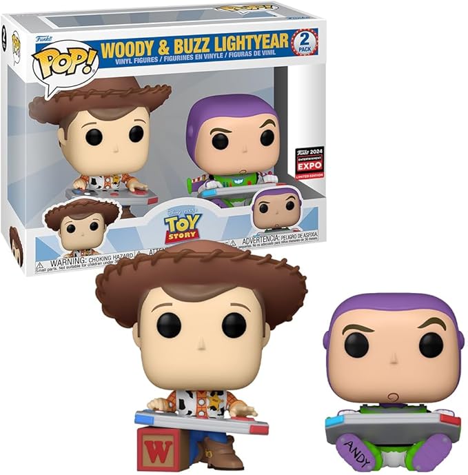 Funko Pop! Disney: Toy Story - Woody & Buzz Lightyear 2-Pack (2024 Limited Edition Entertainment Expo Shared Exclusive)