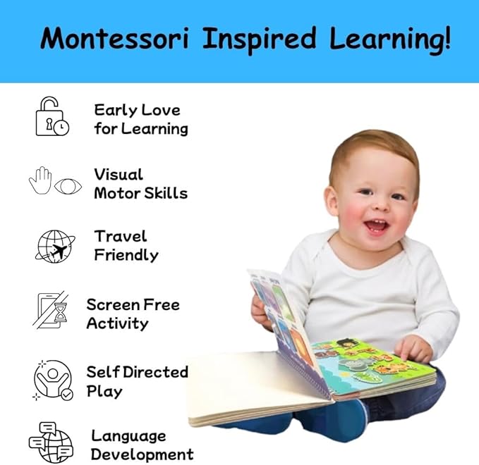 Russian Alphabet Busy Book Puzzles for Toddlers 3 and Up Learn Russian Alphabet Words for Kids Montessori Educational Sensory Toys Busy Board Gifts for 3 Year Old Boys 4 Year Old Girls Birthday Gifts