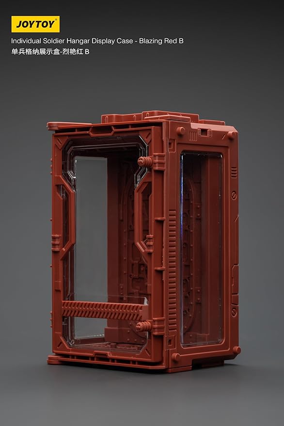 JOYTOY 5'' Display Box,Action Figures Display Case - Individual Soldier Hangar Display Case - Blazing Red B - Dustproof Collectibles Box Ages 15+